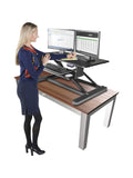 Kantek Electric Sit to Stand Workstation - Up to 24" Screen Support - 60 lb Load Capacity - 23.4" Height x 35" Width x 26" Depth - Desktop - Black