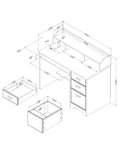 (Scratch and Dent) South Shore Versa 45"W Computer Desk With Hutch, Gray Maple