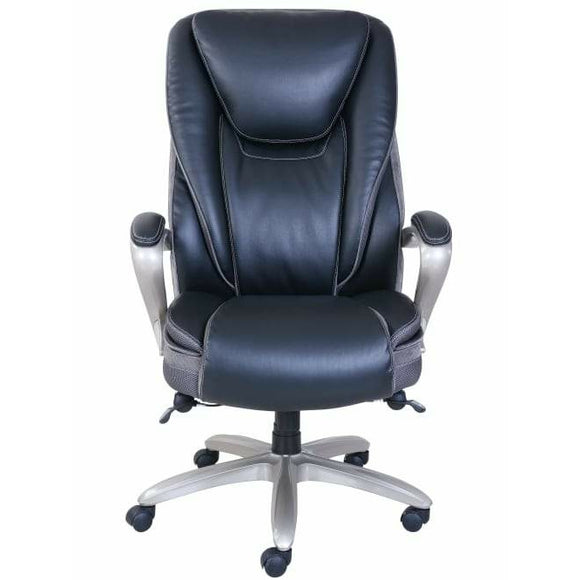 Serta Outlet Smart Layers Hensley Big And Tall Bonded Leather High-Back Chair, Black/Silver
