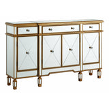 (Scratch & Dent) Powell Bennie Console Table, 60"W x 14"D, Mirror/Gold