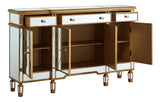 (Scratch & Dent) Powell Bennie Console Table, 60"W x 14"D, Mirror/Gold