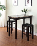(Scratch & Dent) Linon Home Tavern Outlet 3-Piece Counter Set, Espresso/Black
