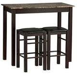 (Scratch & Dent) Linon Home Tavern Outlet 3-Piece Counter Set, Espresso/Black