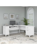 (Scratch and Dent) Bush Furniture Somerset 72"W L-Shaped Desk, White