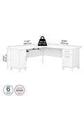 (Scratch and Dent) Bush Furniture Somerset 72"W L-Shaped Desk, White