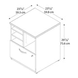 Bush Business Furniture Components 24"W Lateral 1-Drawer Storage Cabinet, Mahogany/Mahogany