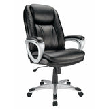 Realspace Treswell Bonded Leather High-Back Executive Chair, Black/Silver