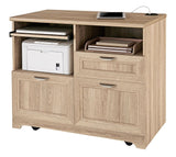 (Scratch & Dent) Realspace Outlet Magellan 36"W Tech Station Printer Stand 2.0, Blonde Ash