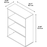Bush Business Furniture 3 Shelf Bookcase, 48"H, Hansen Cherry