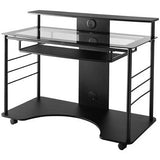 Realspace Outlet Mobile Tech Desk, Black