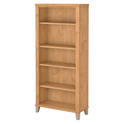 (Scratch & Dent) Bush Somerset 5 Shelf Bookcase, Maple Cross