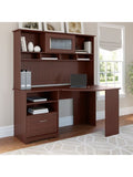 Bush Furniture Cabot Corner Desk With Hutch, Harvest Cherry