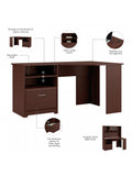 Bush Furniture Cabot Corner Desk With Hutch, Harvest Cherry