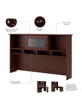 Bush Furniture Cabot Corner Desk With Hutch, Harvest Cherry