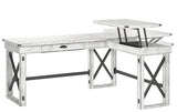 Ameriwood Home Wildwood L-Shaped Desk With Lift Top, Distressed Whitewash