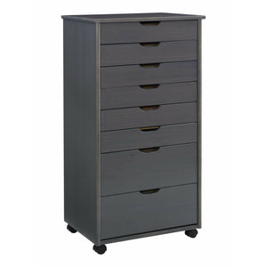 Linon Home Decor Products Casimer 8-Drawer Rolling Home Office Storage Cart, Grey