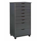 Linon Home Decor Products Casimer 8-Drawer Rolling Home Office Storage Cart, Grey