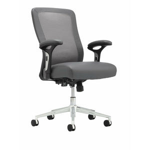 Realspace Outlet Modern Comfort Cassia Mesh/Bonded Leather Mid-Back Manager's Chair, Gray/Silver