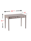 Southern Enterprises Janice 2-Drawer Wood Writing Desk, Gray