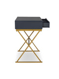 Linon Home Décor Products Amy Home Office Campaign Desk,Blue/Gold