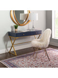 Linon Home Décor Products Amy Home Office Campaign Desk,Blue/Gold