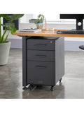 VariDesk 15-3/4"W Lateral 3-Drawer Mobile File Cabinet, Metal, Gray