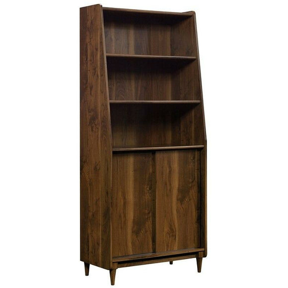Sauder Outlet Harvey Park Bookcase, With Doors, 5 Shelf, Grand Walnut