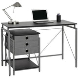 Brenton Studio Outlet Achiever Contemporary Metal Desk With File, Black