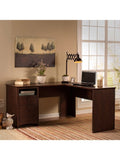 Bush Furniture Buena Vista 60"W L Shaped Desk, Madison Cherry