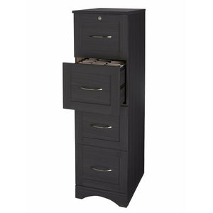 Realspace Outlet Pelingo 22"D 4-Drawer Letter/Legal Vertical File Cabinet, Dark Gray