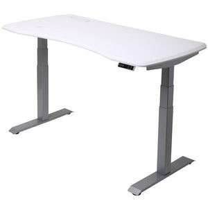 WorkPro Outlet 60"W Electric Height-Adjustable Standing Desk with Wireless Charging, White
