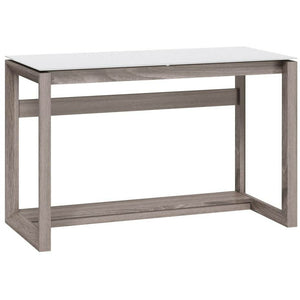 Whalen Outlet Cecile 48"W Writing Desk, Snowdrift White/Fossil Greige Oak