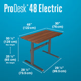 VARIDESK ProDesk Electric Height-Adjustable Desk, 48"W, Darkwood/Slate