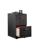 Sauder Outlet Via 19-1/2"D Vertical 2-Drawer Pedestal File Cabinet, Bourbon Oak/Soft Black
