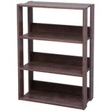 (Scratch & Dent) IRIS Mado 35"H 3-Tier Wide Open Shelving Unit, Brown