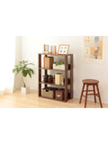 (Scratch & Dent) IRIS Mado 35"H 3-Tier Wide Open Shelving Unit, Brown