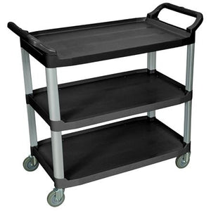 (Scratch & Dent) Luxor 3-Shelf Serving Cart, 37 1/4"H x 40 1/2"W x 19 3/4"D, Black
