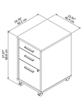 kathy ireland Office by Bush Method 20"D Vertical 3-Drawer Mobile File Cabinet, Storm Gray
