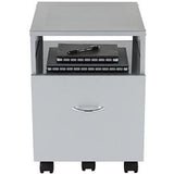 Realspace Outlet Vista 38"D Metal Mobile File Storage Cart, Silver