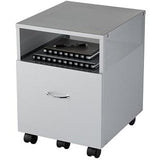 Realspace Outlet Vista 38"D Metal Mobile File Storage Cart, Silver