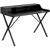 (Scratch & Dent) Samson Computer Desk With Top Shelf, Black