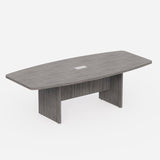 Sheridan 8-Ft. Boat-Shaped Conference Table with Silver Rectangular Grommet, 94.5"Wide x 43"Deep x 30"High, Stone Gray