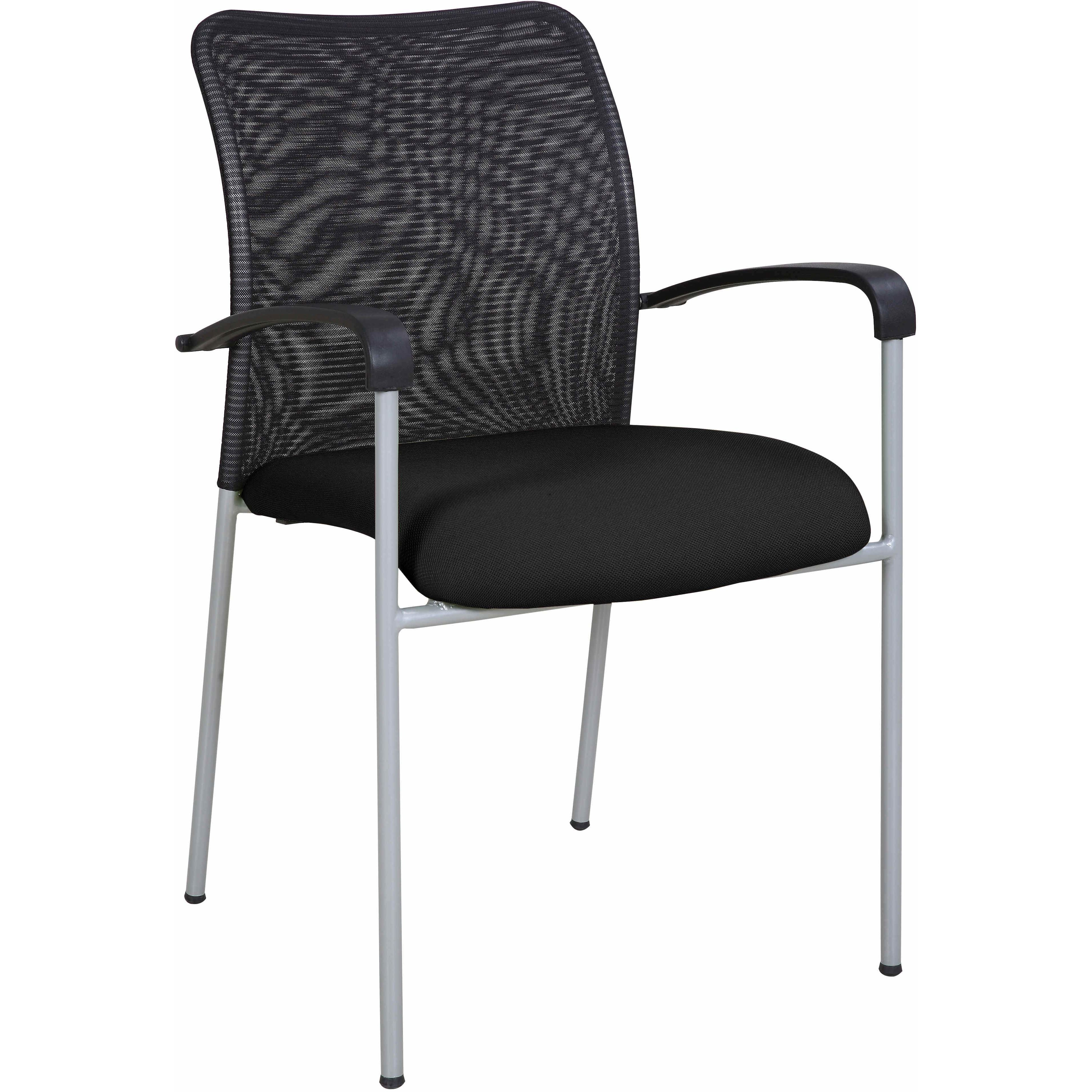 Weston Mesh Stackable Visitor Chair, Black