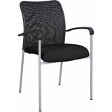 Weston Mesh Stackable Visitor Chair, Black