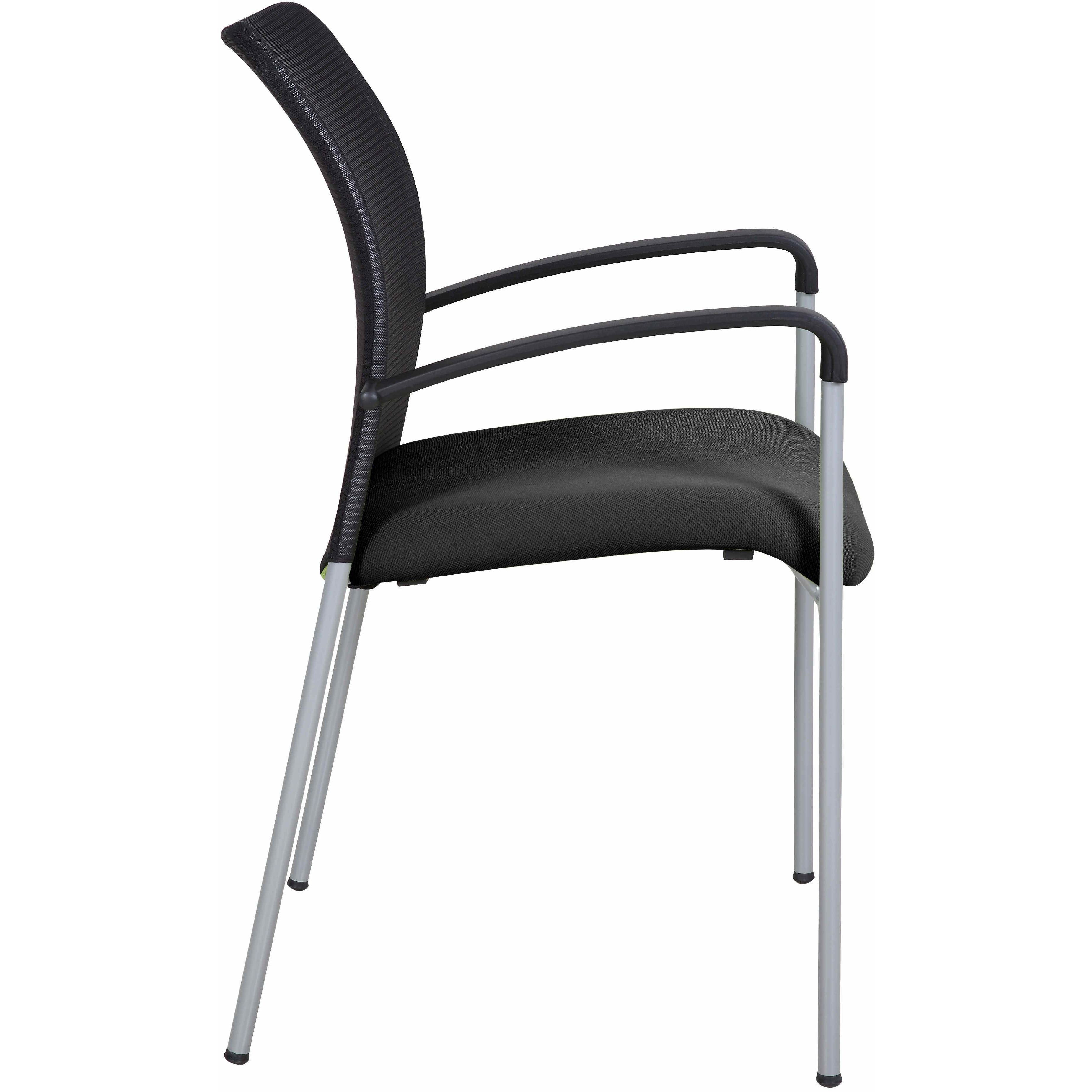 Weston Mesh Stackable Visitor Chair, Black