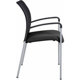 Weston Mesh Stackable Visitor Chair, Black