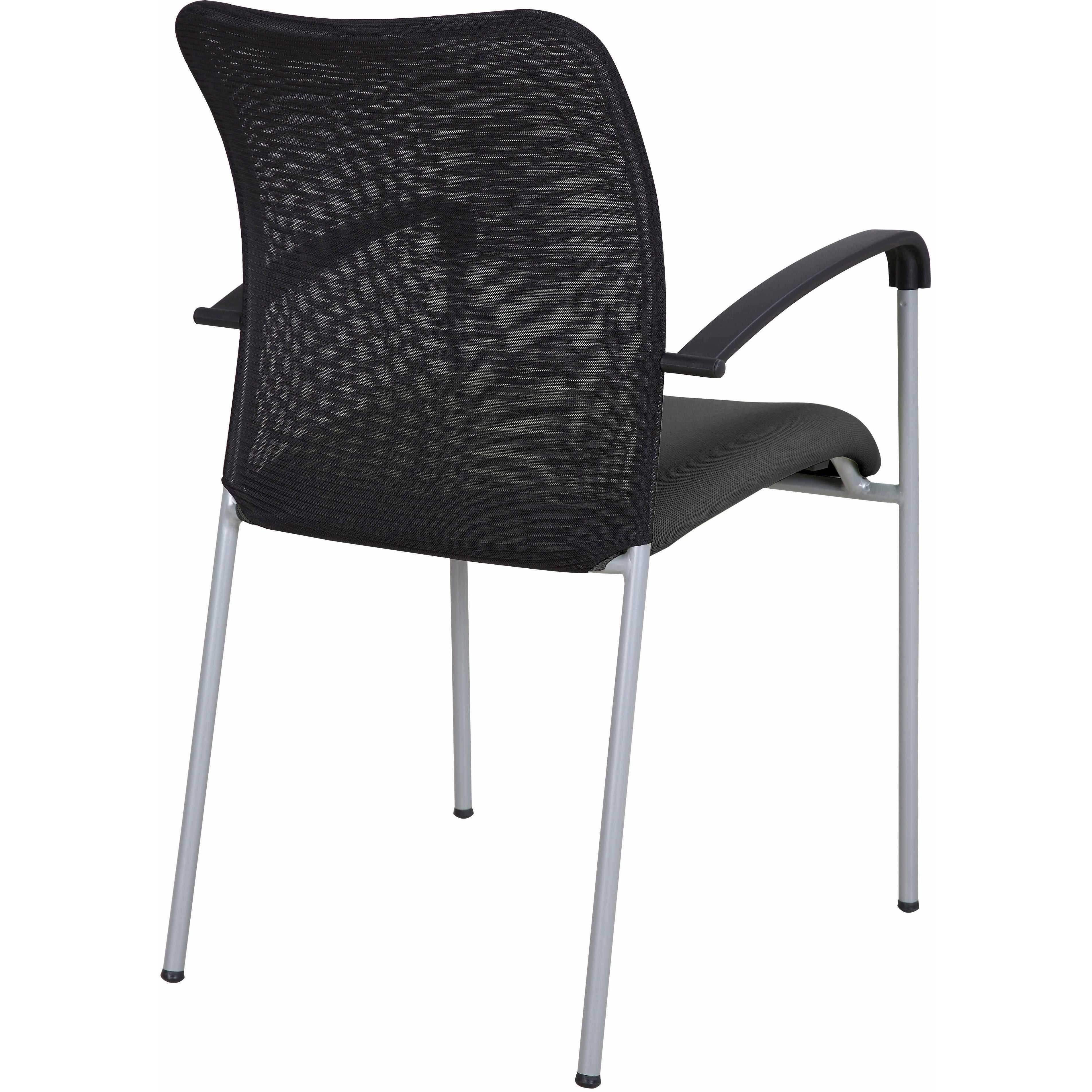 Weston Mesh Stackable Visitor Chair, Black