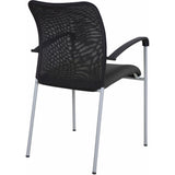 Weston Mesh Stackable Visitor Chair, Black
