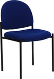 Patra Series Comfort Armless Fabric Stackable Steel Side Reception Chair