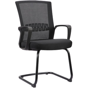 Haley II Ergonomic Mesh Visitor Sled Based Chair, Jet Black